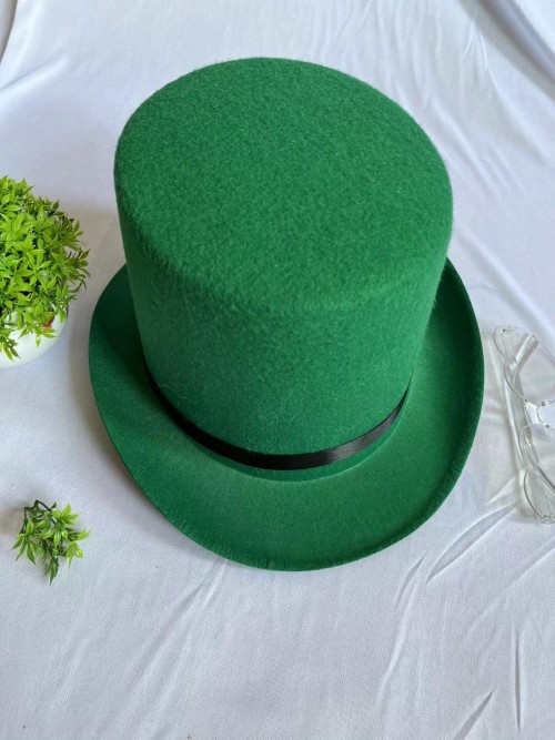 Magician Hat Lincoln Top Hat Black Solid Color Top Hat Halloween Performance High Hat Retro British Gentleman