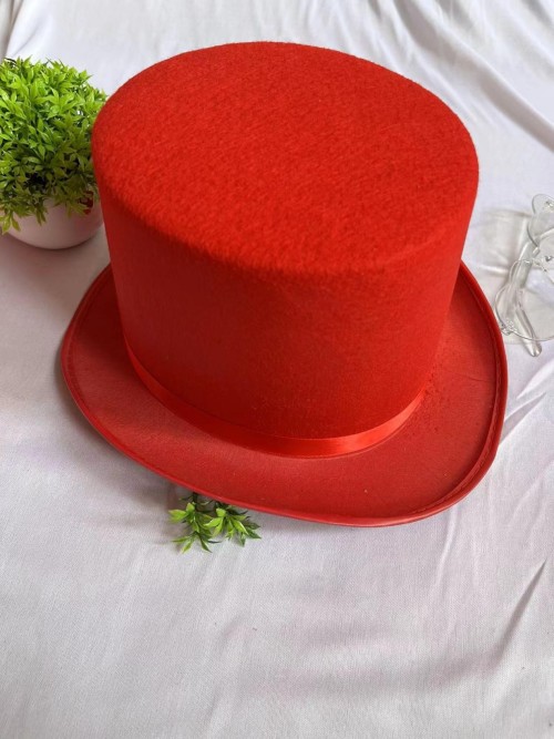Magician Hat Lincoln Top Hat Black Solid Color Top Hat Halloween Performance High Hat Retro British Gentleman