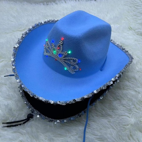 LED Silver Edge Cowboy Hat