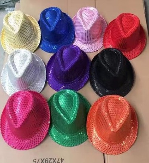 Magic Performance Hat Adult and Children's Universal Fashion Top Hat Silver Glitter Jazz Hat Stage Magic Hat Wholesale