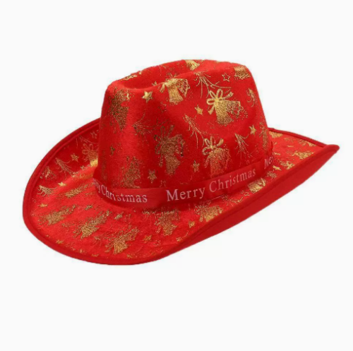New Christmas Decoration Western Cowboy Hat Ball Party COS Magician Hat Women's Versatile Top Hat