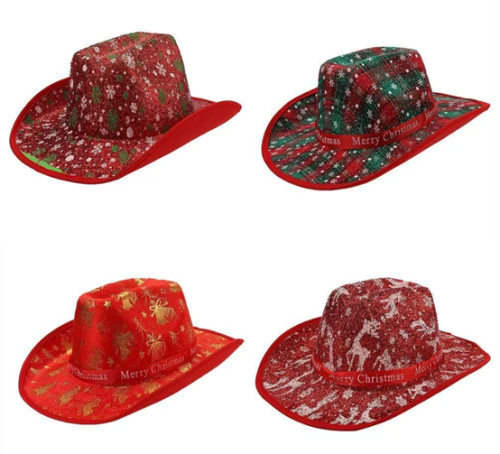 New Christmas Decoration Western Cowboy Hat Ball Party COS Magician Hat Women's Versatile Top Hat