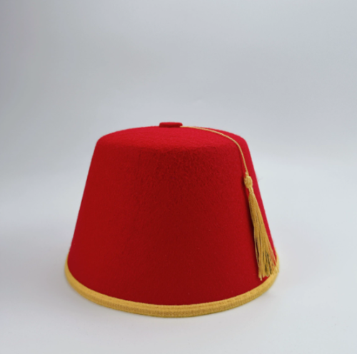 manufacturer wholesale red Türkiye hat Morocco hat flat top tassel hat hanging ear non-woven hat red