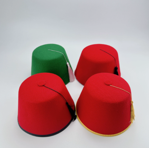 manufacturer wholesale red Türkiye hat Morocco hat flat top tassel hat hanging ear non-woven hat red