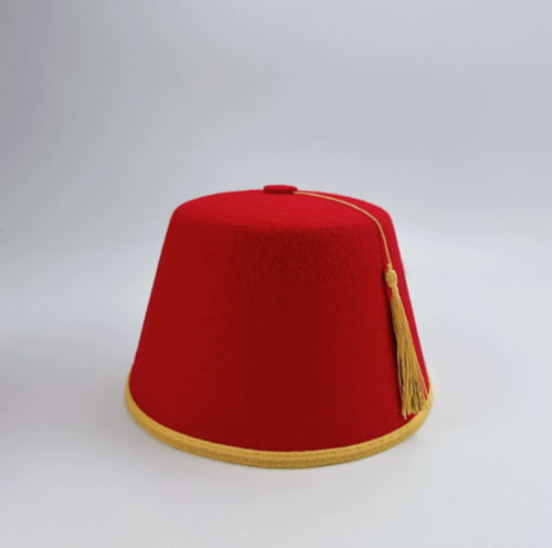 manufacturer wholesale red Türkiye hat Morocco hat flat top tassel hat hanging ear non-woven hat red