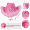 Manufacturer's Customized Halloween Pink Feather Western Cowboy Hat Carnival Ball Light up Cowboy Hat